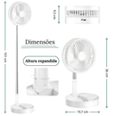 Ventilador Brisa Portátil - Silencioso Inteligente Com Controle Remoto